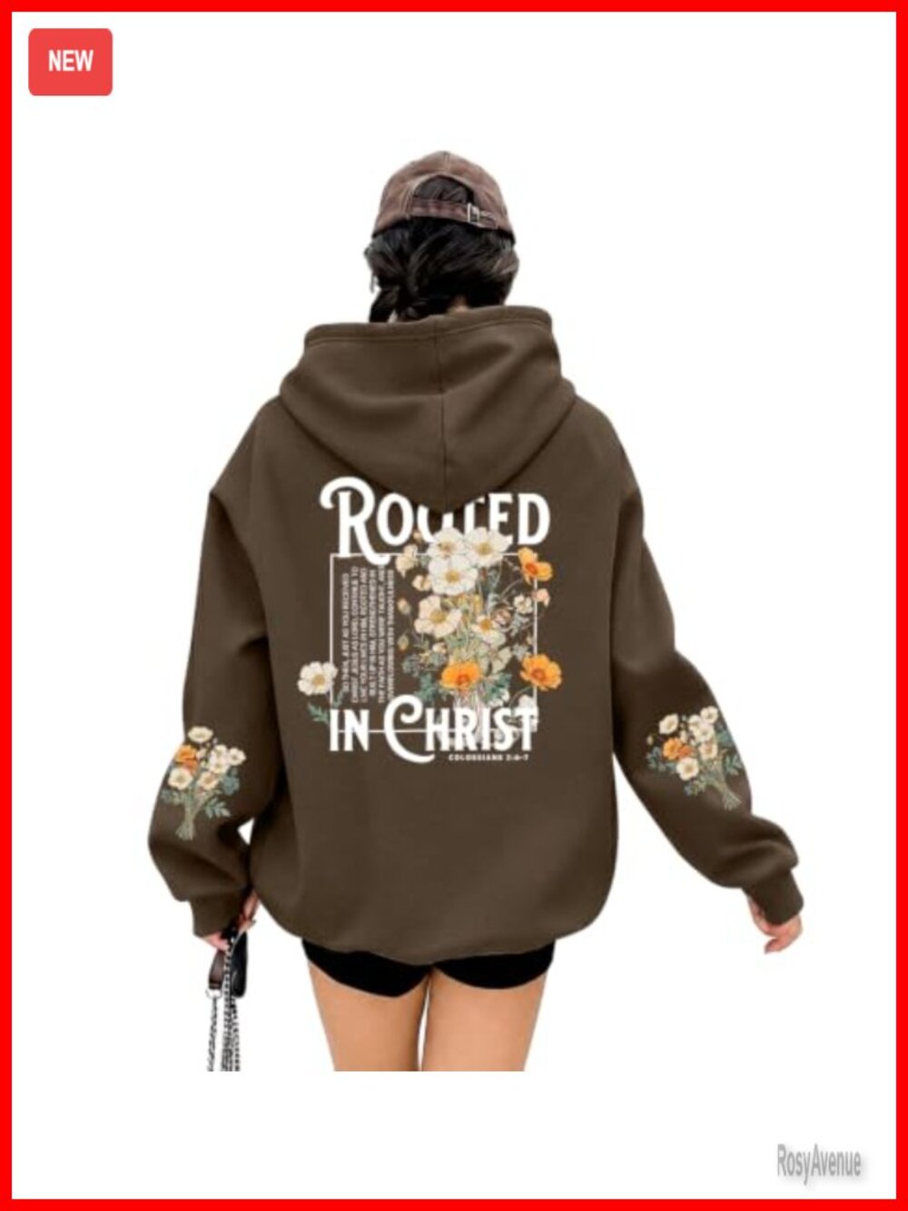 Jesus Hoodie for Women Christian Faith Floral Print Pullover Hooded Sweatshirt